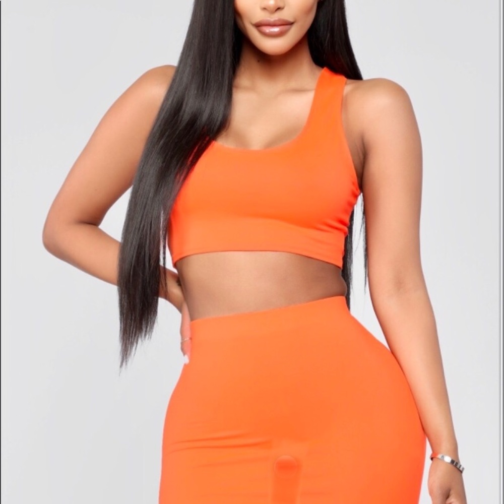 Orange Two piece Skirt Set Fadhiom Nova